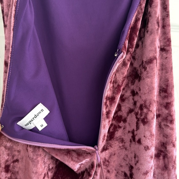 SUPERDOWN Corella Pink Crushed Velvet One Shoulder Mini Dress M - Picture 7 of 9